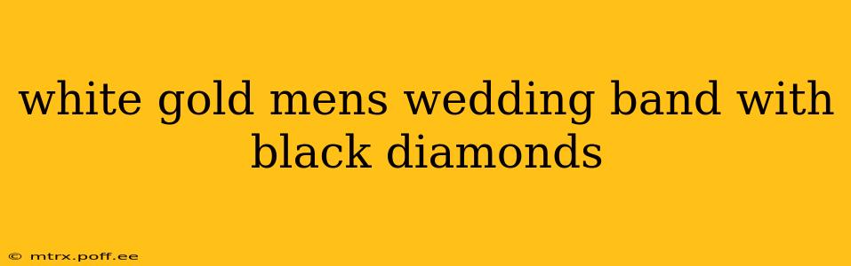 white gold mens wedding band with black diamonds
