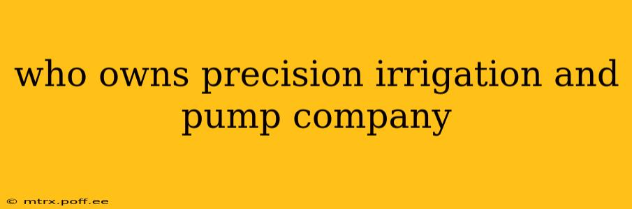 who owns precision irrigation and pump company