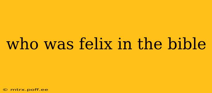 who was felix in the bible