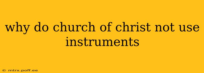 why do church of christ not use instruments