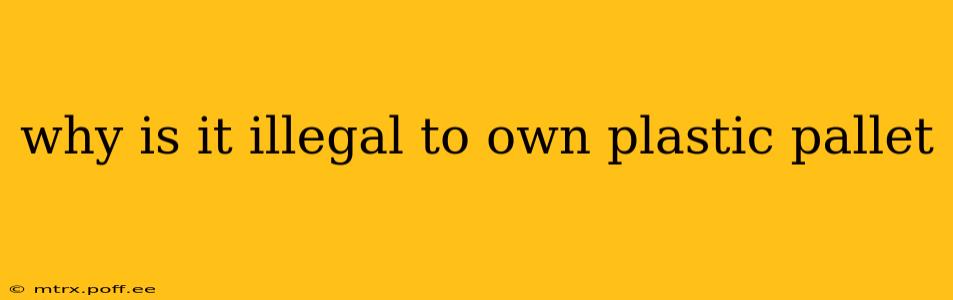 why is it illegal to own plastic pallet