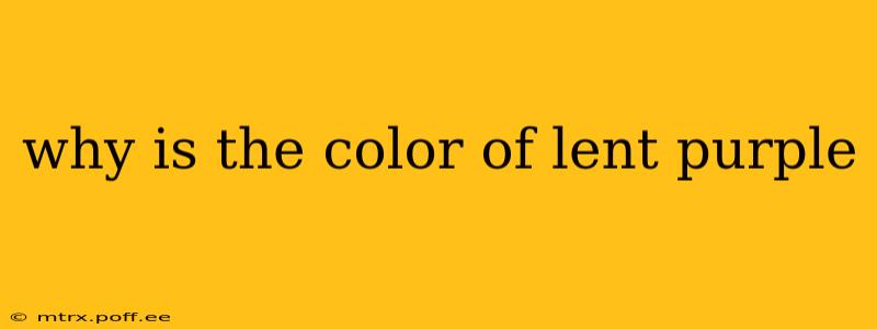 why is the color of lent purple