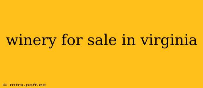 winery for sale in virginia