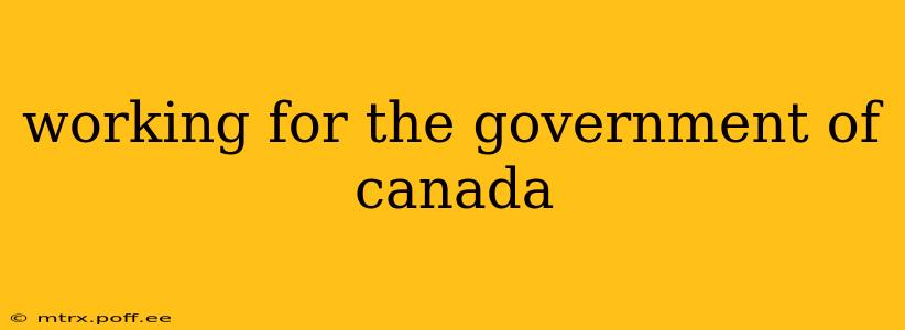 working for the government of canada