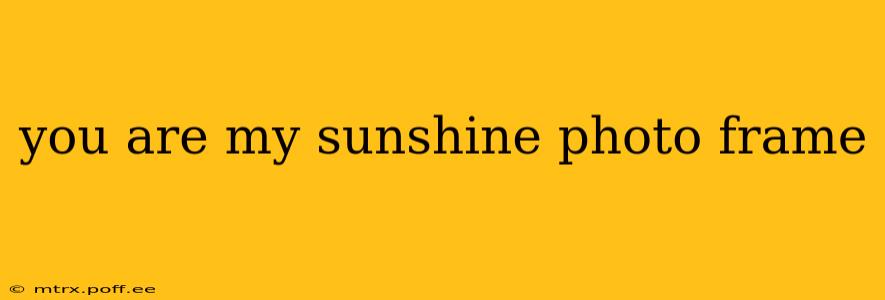 you are my sunshine photo frame